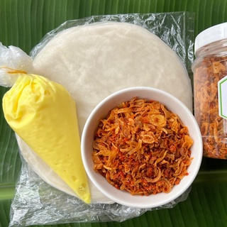 Combo bánh tráng phơi sương muối tôm hành phi kèm bơ cb1 - bé ú