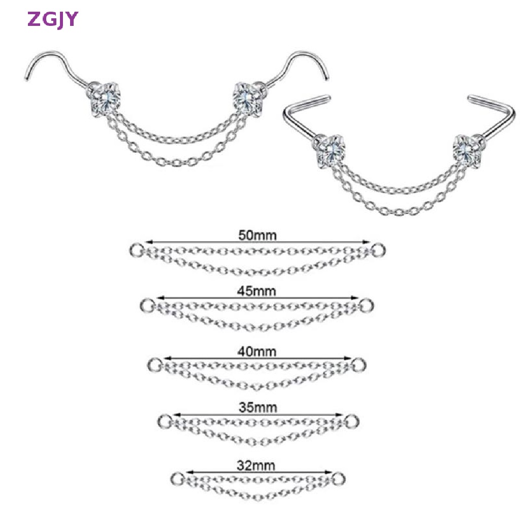 Khuyên Mũi Dạng Dây Xích Đôi Không Cần Khoan Lỗ Dành Cho Nữ Mới