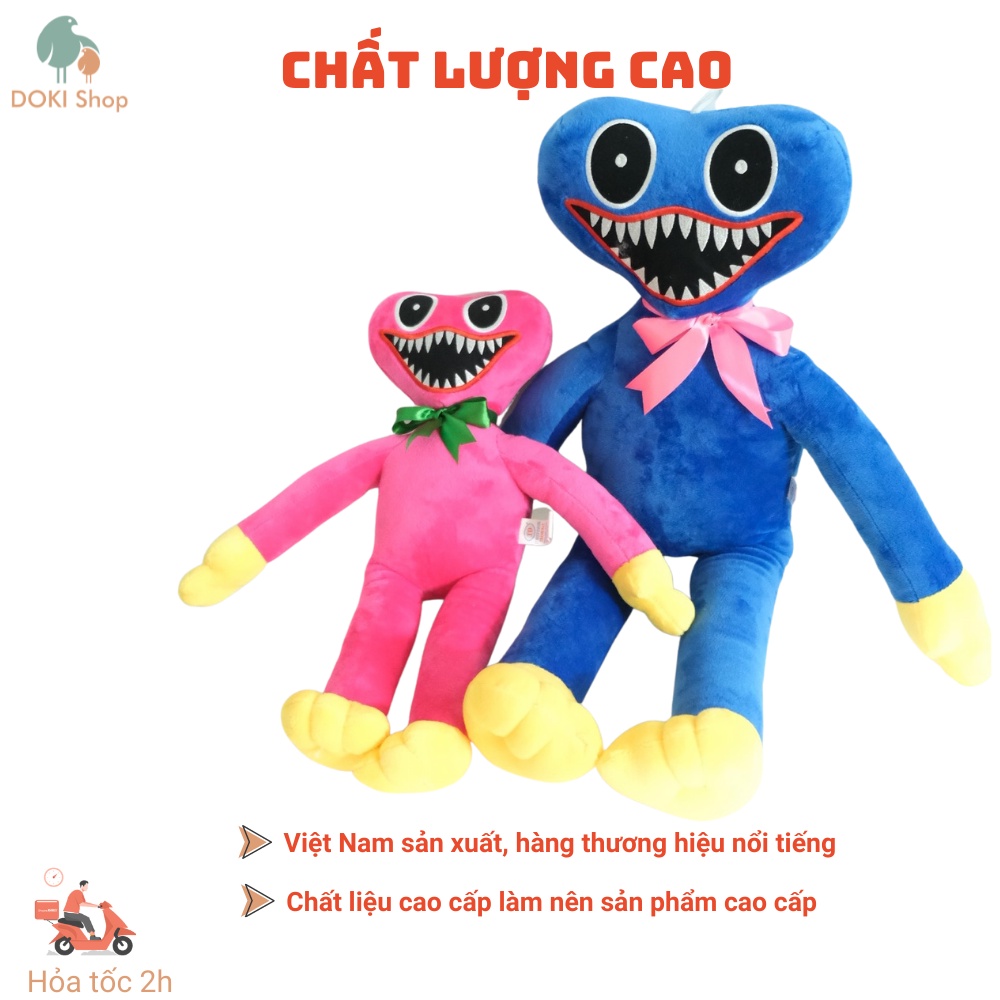 Thú bông Huggy Wuggy,  Kissy Missy game Poppy Playtime size 70cm, 62cm, 45cm, 42cm , hàng Việt Nam chất lượng cao