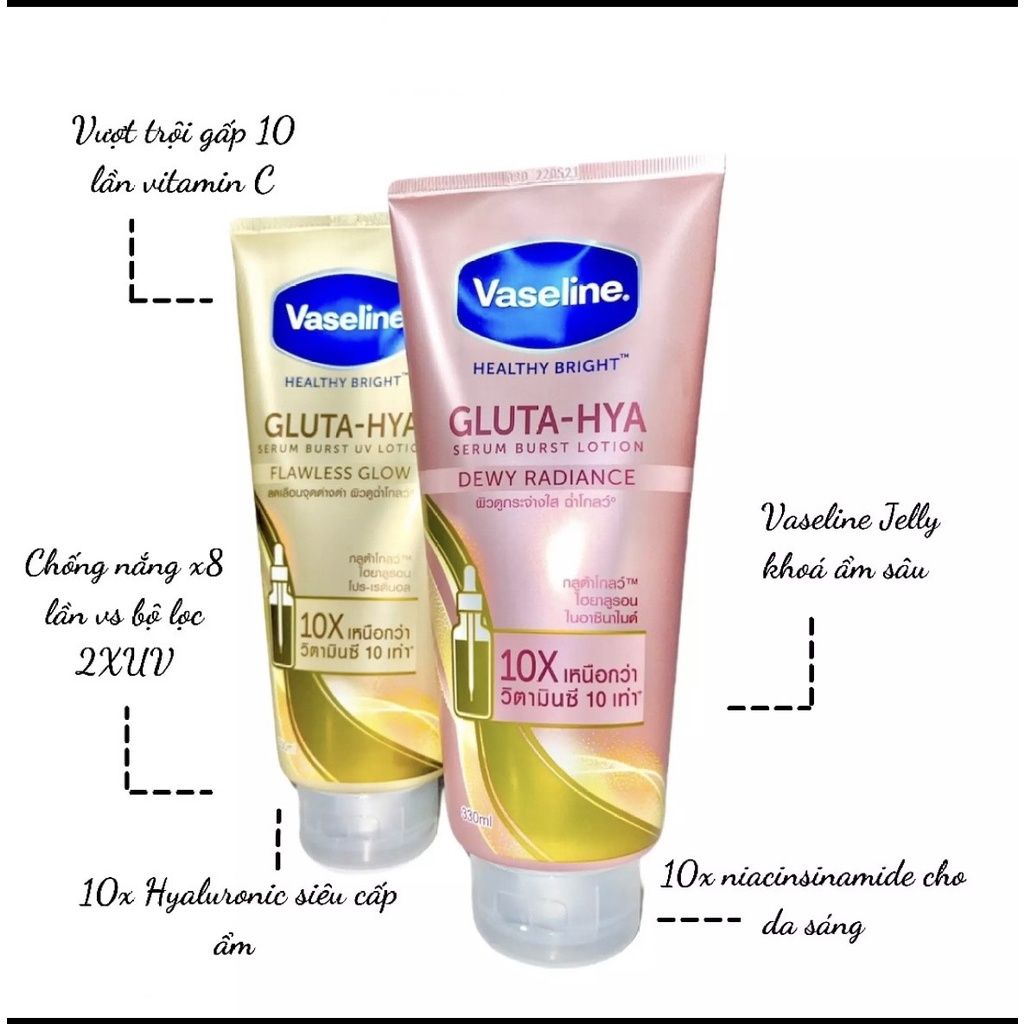 Serum dưỡng thể VASELINE 10X SERUM GLUTA - HYA 300ml Thái Lan, mẫu mới 2022 - moonshop_chuyensi