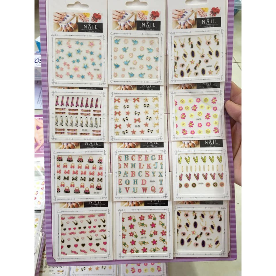 Bộ 2 tấm Sticker dán móng tay siêu kute cho bé