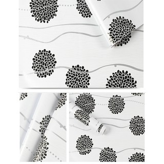 Decal giấy dán tường hoa cúc đen (khổ rộng 0.45m)