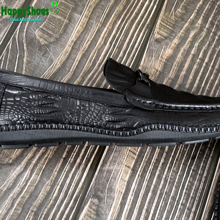 Giày Lười Nam Công Sở Happyshoes Da Bò Thật Dập Vân Cá Sấu - HS81