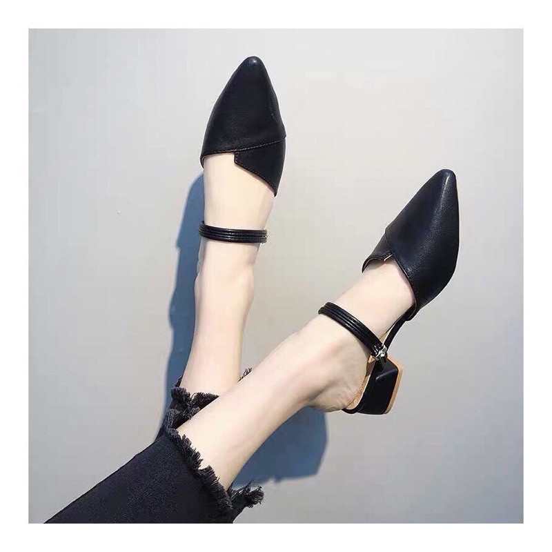 FREE SHIP- XẢ KHO 3 NGÀY: Sục nữ mũi nhọn gót 2f,dép nữ, sandan quai ngang đính đá mũi nhọn, sandal nữ