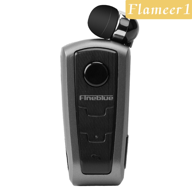 Tai nghe nhét tai bluetooth có kẹp gắn cổ áo cho điện thoại thông minh màu đen