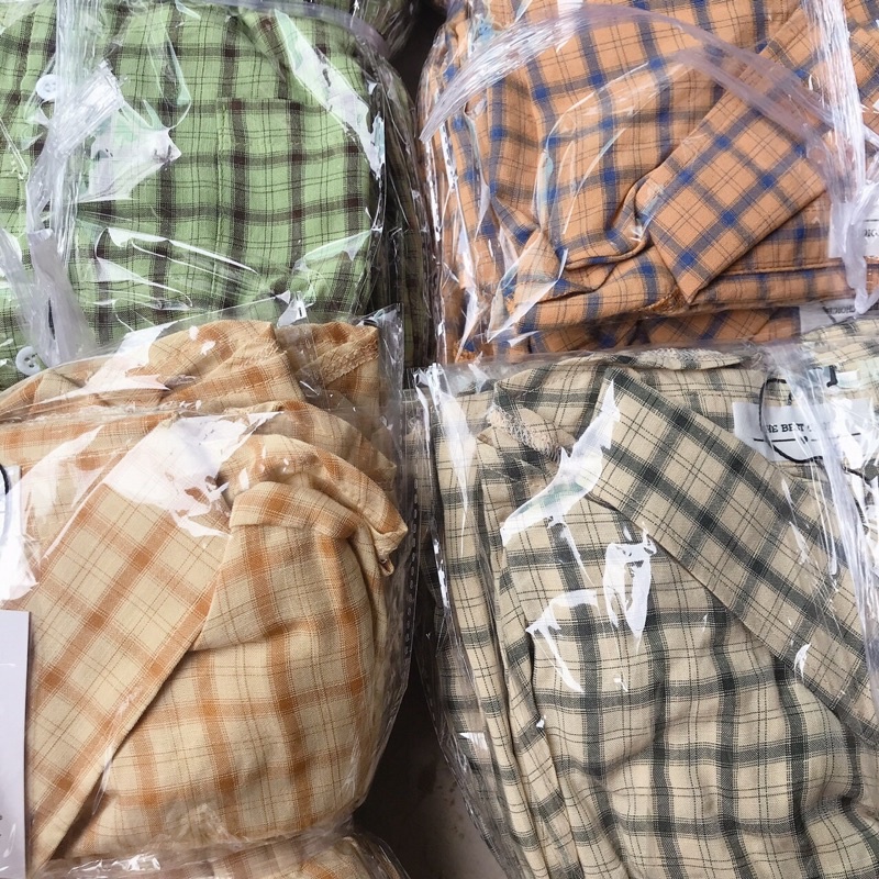 Áo sơ mi caro kẻ ô 4 màu xinh Lovi