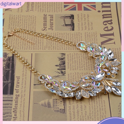 Dây chuyền hình hoa đính đá quý nhân tạo nhiều màu sắc sang trọng cá tính dành cho nữ