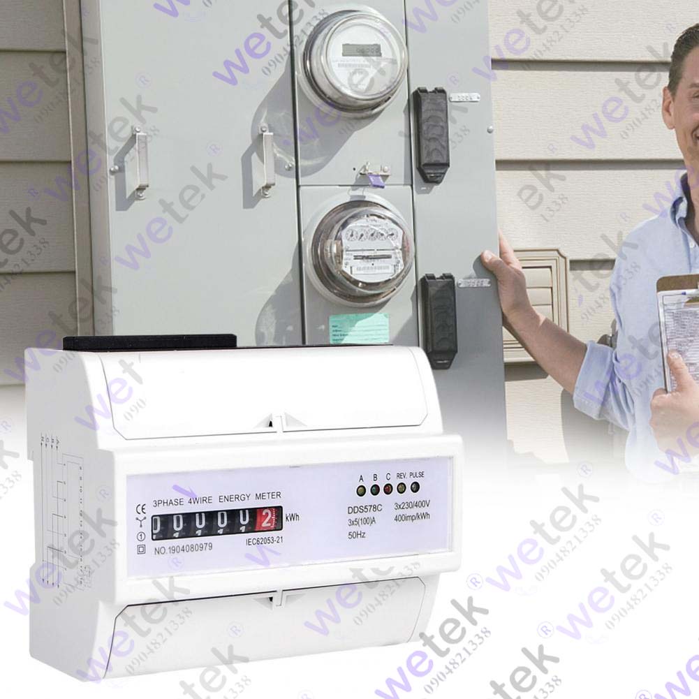 Sinotimer DDS578C Công tơ 3 pha loại cơ, hiển thị số cơ khí, 5-100A 380V, nhỏ gọn, cài tủ điện, rẻ nhất mà lại đẹp tốt