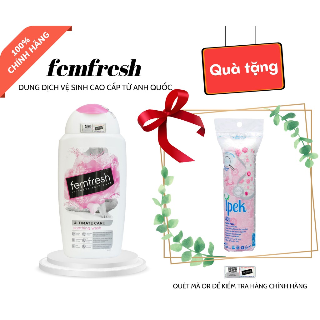 Dung dịch vệ sinh cao cấp FemFresh Soothing Wash màu hồng 250ml