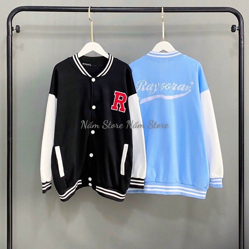 Áo khoác form rộng tay dài bomber RAYSON ulzzang - Áo Khoác Bóng Chày Unisex Nam Nữ