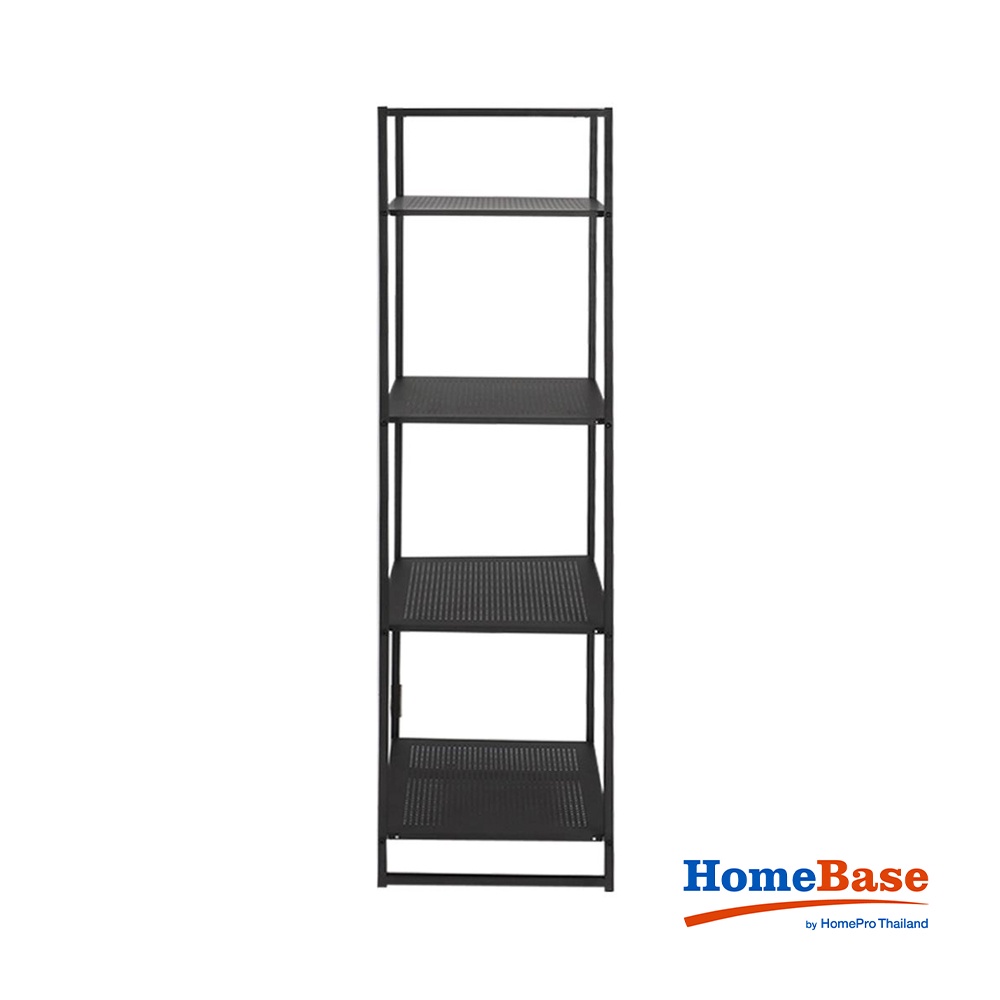 HomeBase FURDINI Kệ 4 tầng bằng thép VITT MOCCA W39,5xH150xD39,5cm màu đen