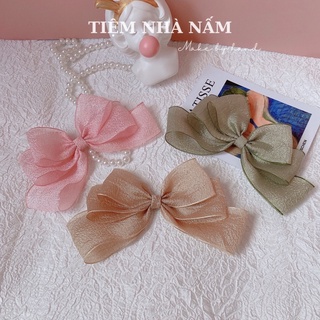 🎀 KẸP TÓC NƠ VOAN NHĂN BA TẦNG - [ Nhà Nấm handmade ]