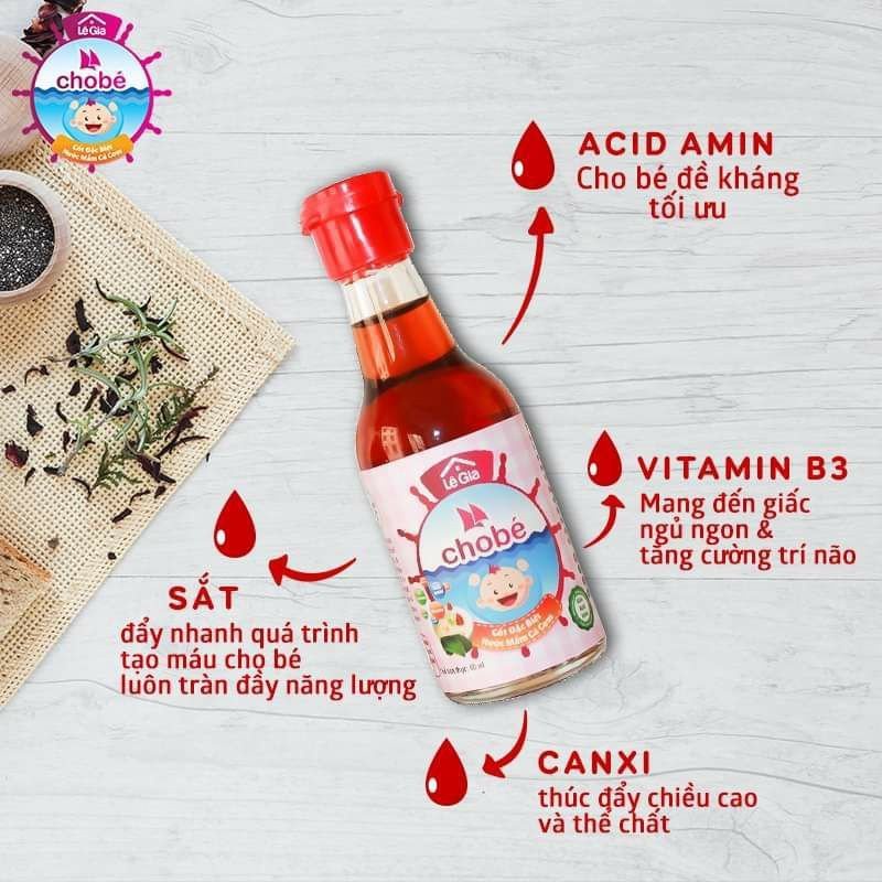 Nước mắm cho bé -Nước mắm Lê Gia cho bé ăn dặm bổ dưỡng giúp ăn ngon hơn 60ml/200ml Date 2023