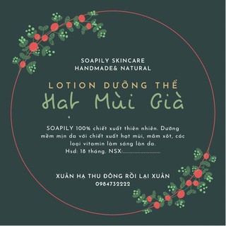 FRESH LOTION  HẠT MÙI GIÀ SOAILY