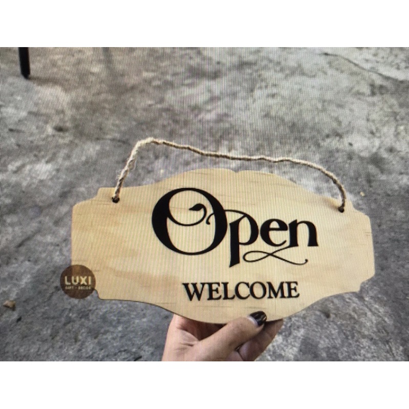 HCM | Bảng gỗ treo cửa 2 mặt OPEN  / CLOSE  LUXI DECOR HCM