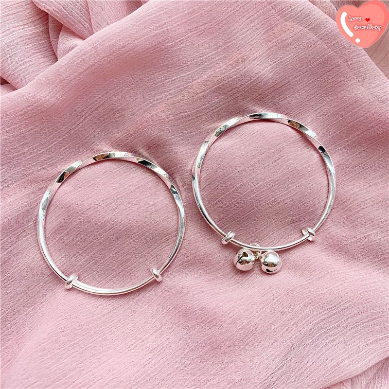 Vòng Tay Mạ Bạc Gắn Chuông Phong Cách Retro Phù Hợp Cho Nam Và Nữ
