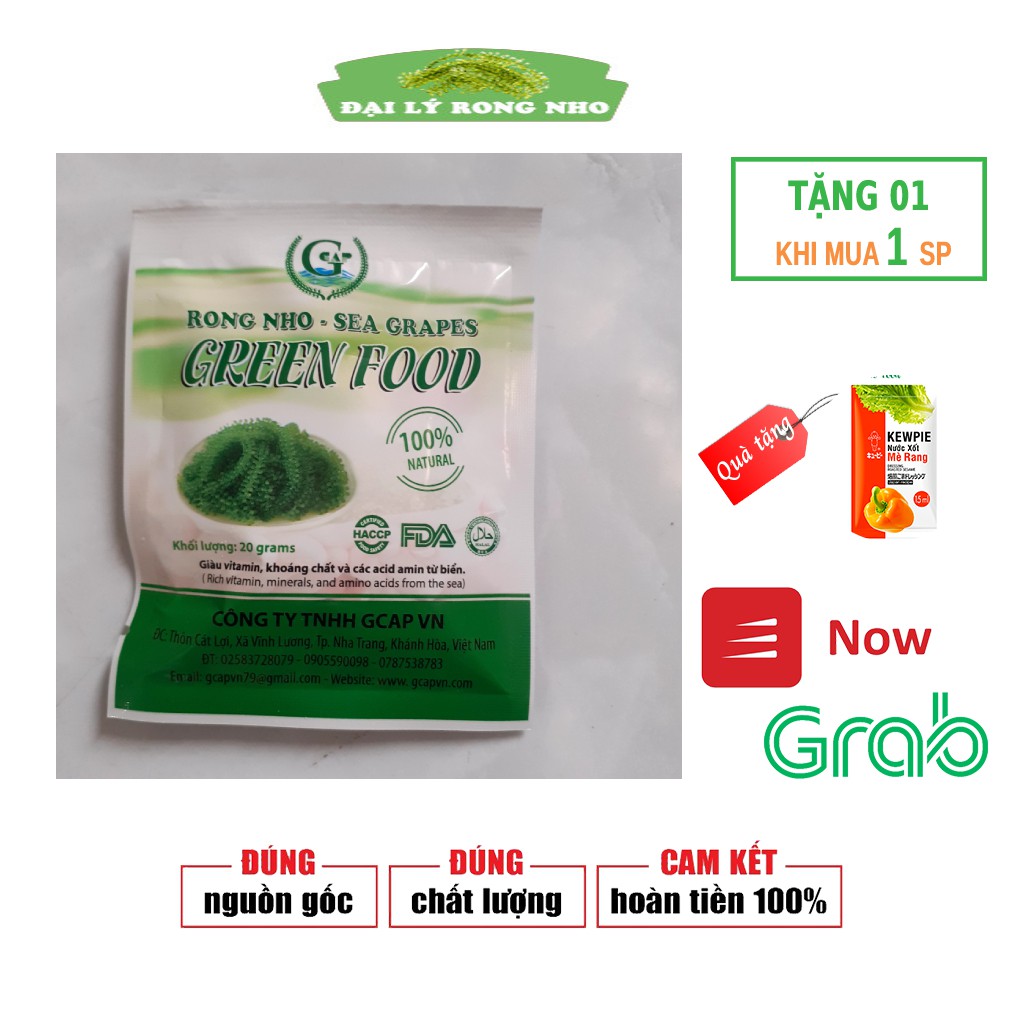 Rong biển nho  Green food  gói 20g, cách chế biến và bảo quản rong nho tươi, ăn rong nho có tác dụng gì?