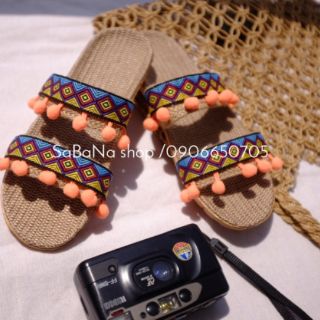 Dép cói cục bông mẫu mới