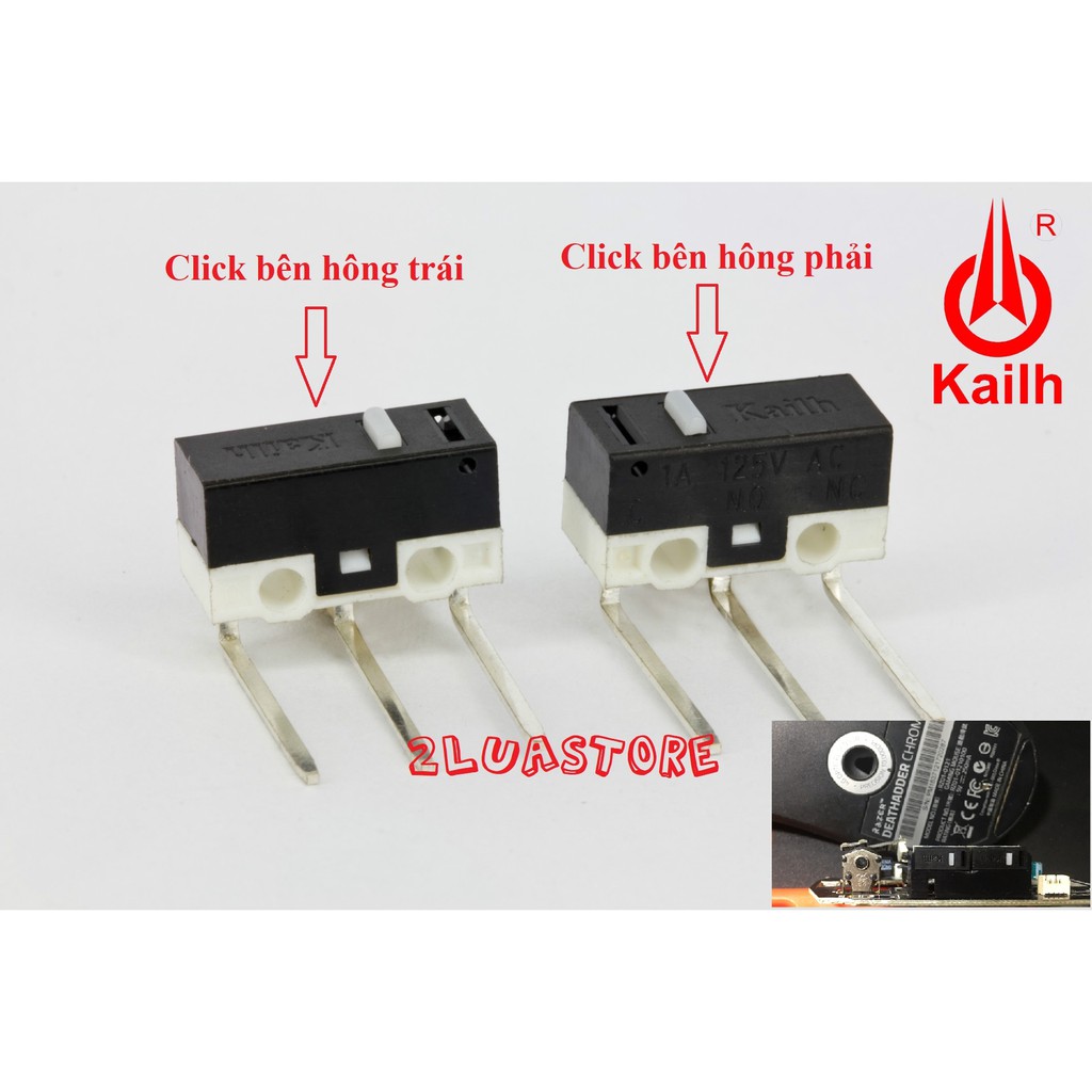 Click chuột Kailh chính hãng bẻ cong 90 độ dài 14mm, dùng cho phím bên hông