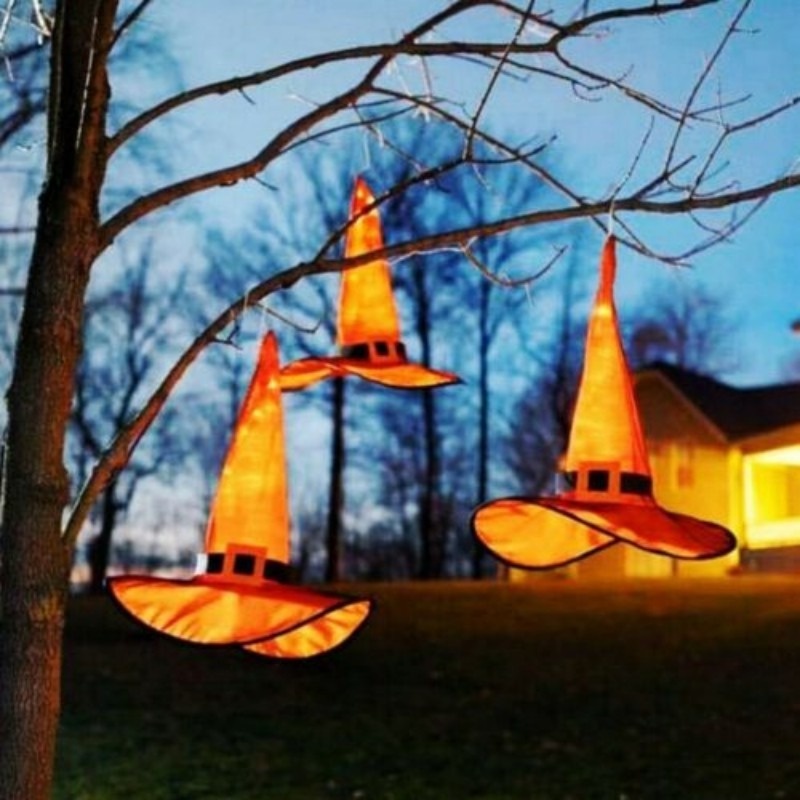 Mũ Phù Thủy Phát Sáng Đa Năng Trang Trí Tiệc Halloween Cho Bé