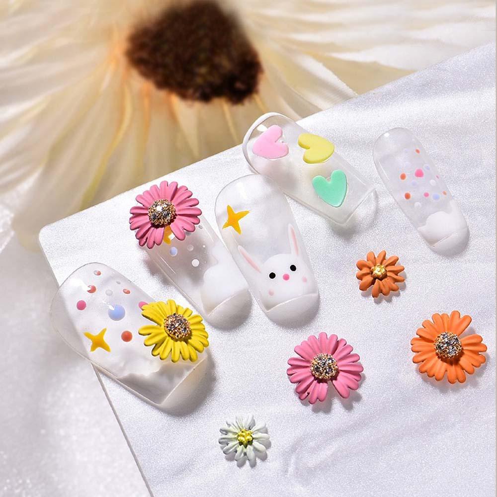 OCEANMAP Phụ Kiện Trang Trí Móng Tay 3D Hình Hoa Cúc Dễ Thương