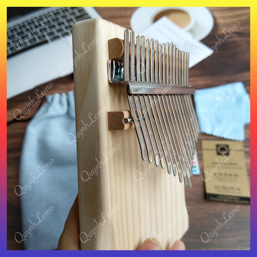 Đàn kalimba 17 phím gỗ nguyên khối âm vang hay không tịt QUYNHLEMO tặng đủ phụ kiện tốt hơn khi mua với deal sốc