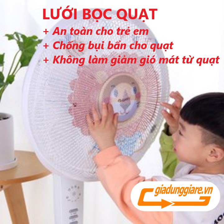 LƯỚI BỌC QUẠT (Dây rút vừa các loại quạt gia đình) bọc lồng quạt an toàn cho bé vải bọc cả loại quạt lớn và nhỏ