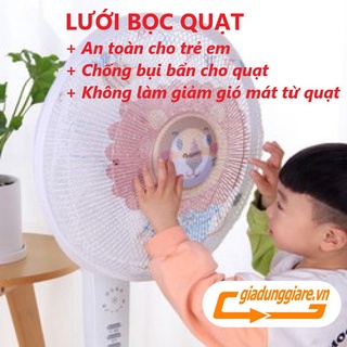 LƯỚI BỌC QUẠT (Dây rút vừa các loại quạt gia đình) bọc lồng quạt an toàn cho bé vải bọc cả loại quạt lớn và nhỏ