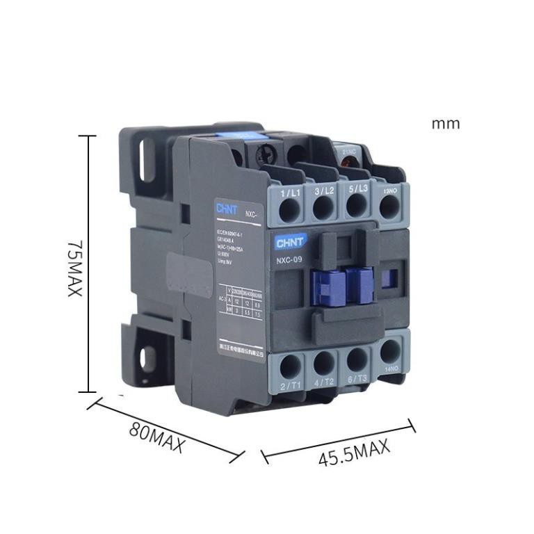 Chint Contactor NXC 9A - &gt;38A, điện áp 220VAC, Hãng Chint (hàng chính hãng)