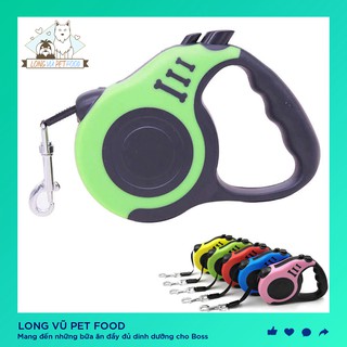 Dây xích - Dây dắt chó mèo cuộn tự động dài 3m, dây xích, dây xích chó - Long Vũ Pet Food