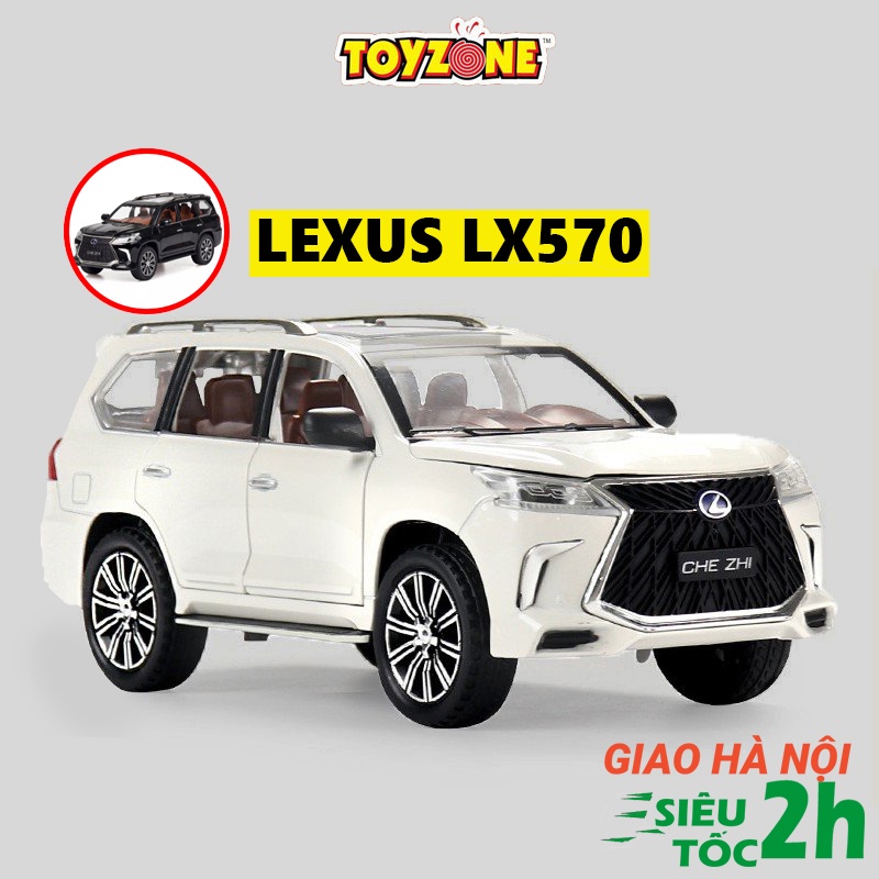 Xe Mô Hình Lexus LX570 CheZhi Tỉ Lệ 1:24 Chất Liệu Hợp Kim, Có Đèn Và Âm Thanh