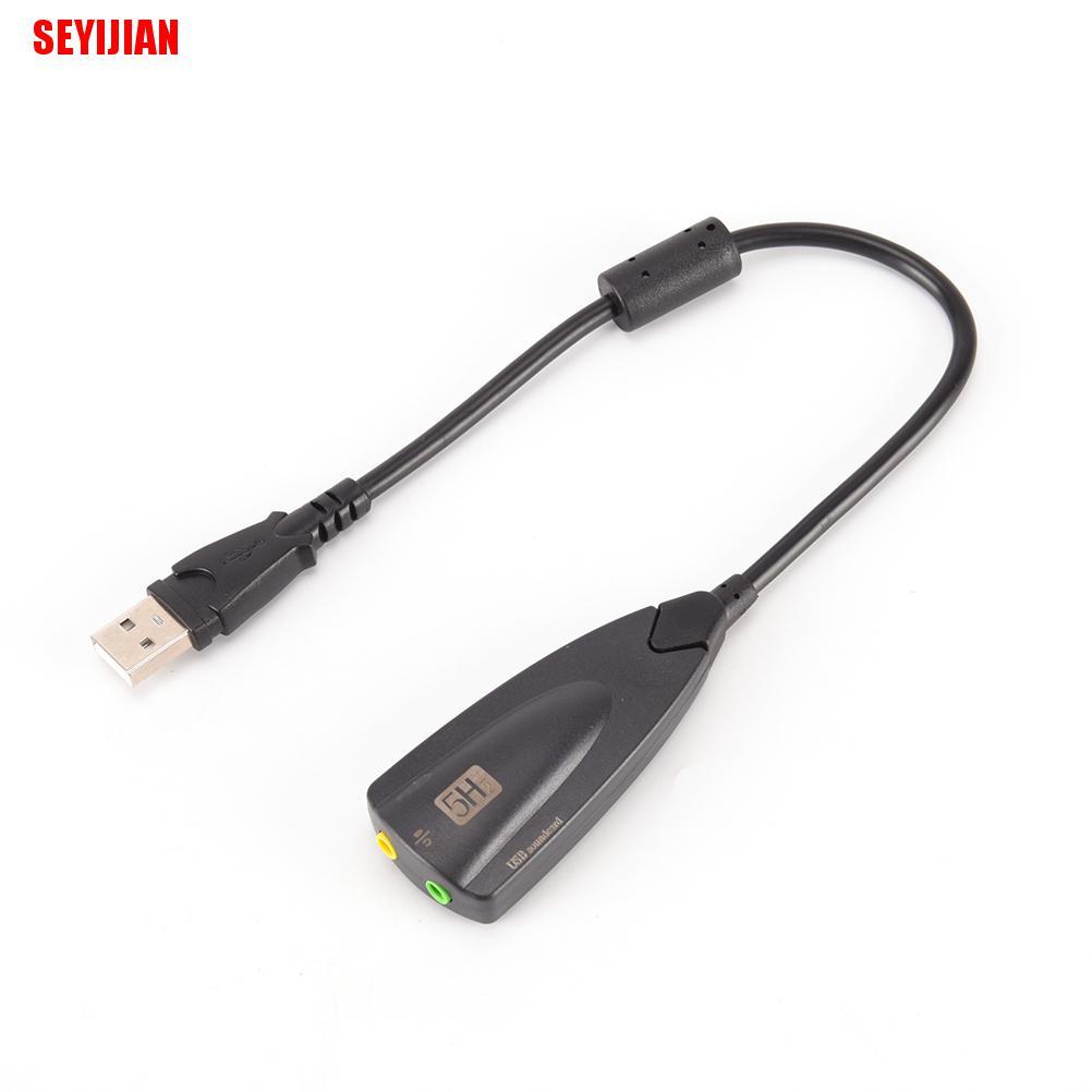 (SEY) New 5H External Usb Independent Sound Card 5Hv2 Headset Converter 7.1 Desktop Laptop