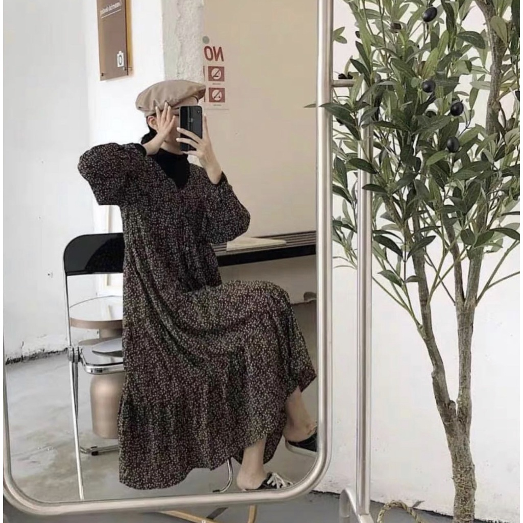 Đầm hoa vintage 2 lớp - Kèm ảnh cận chất vải #dreamy