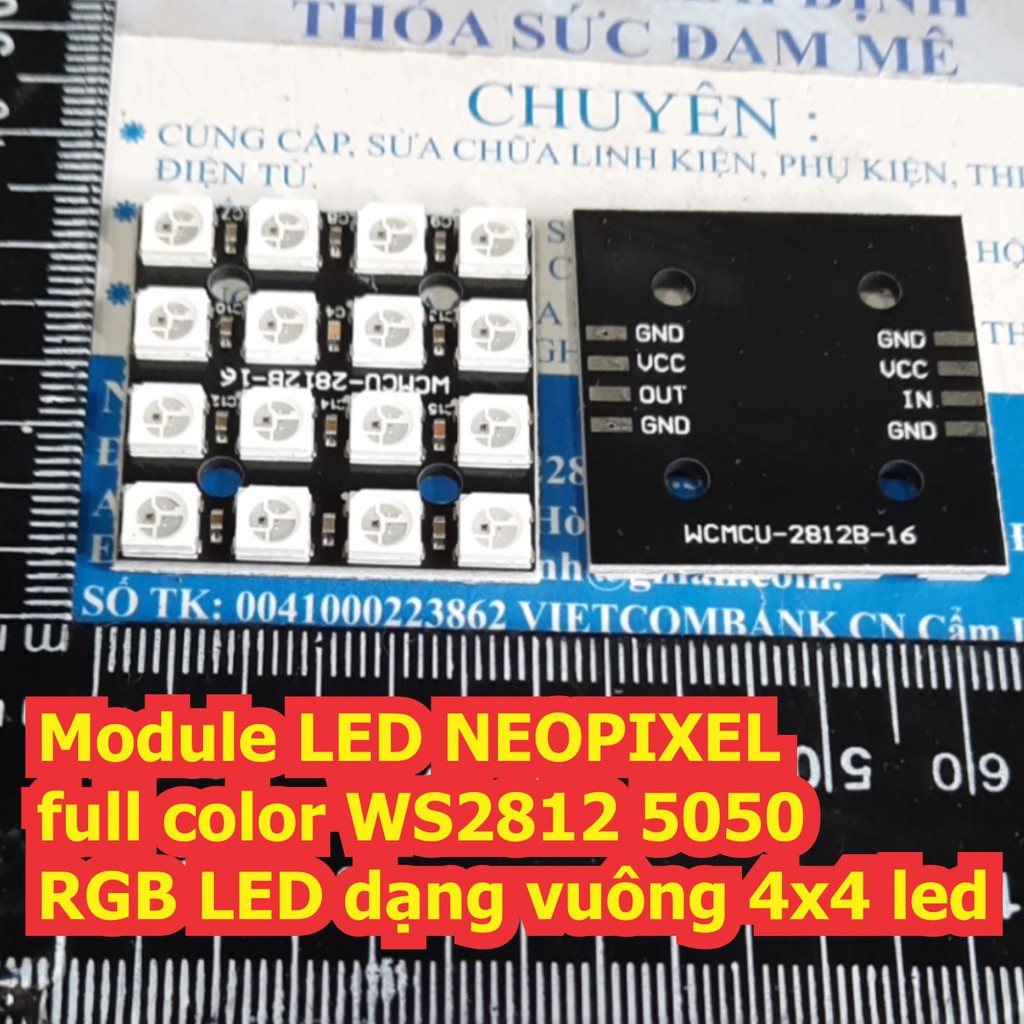 Module LED NEOPIXEL full color WS2812 5050 RGB LED dạng vuông 4x4 led kde7293