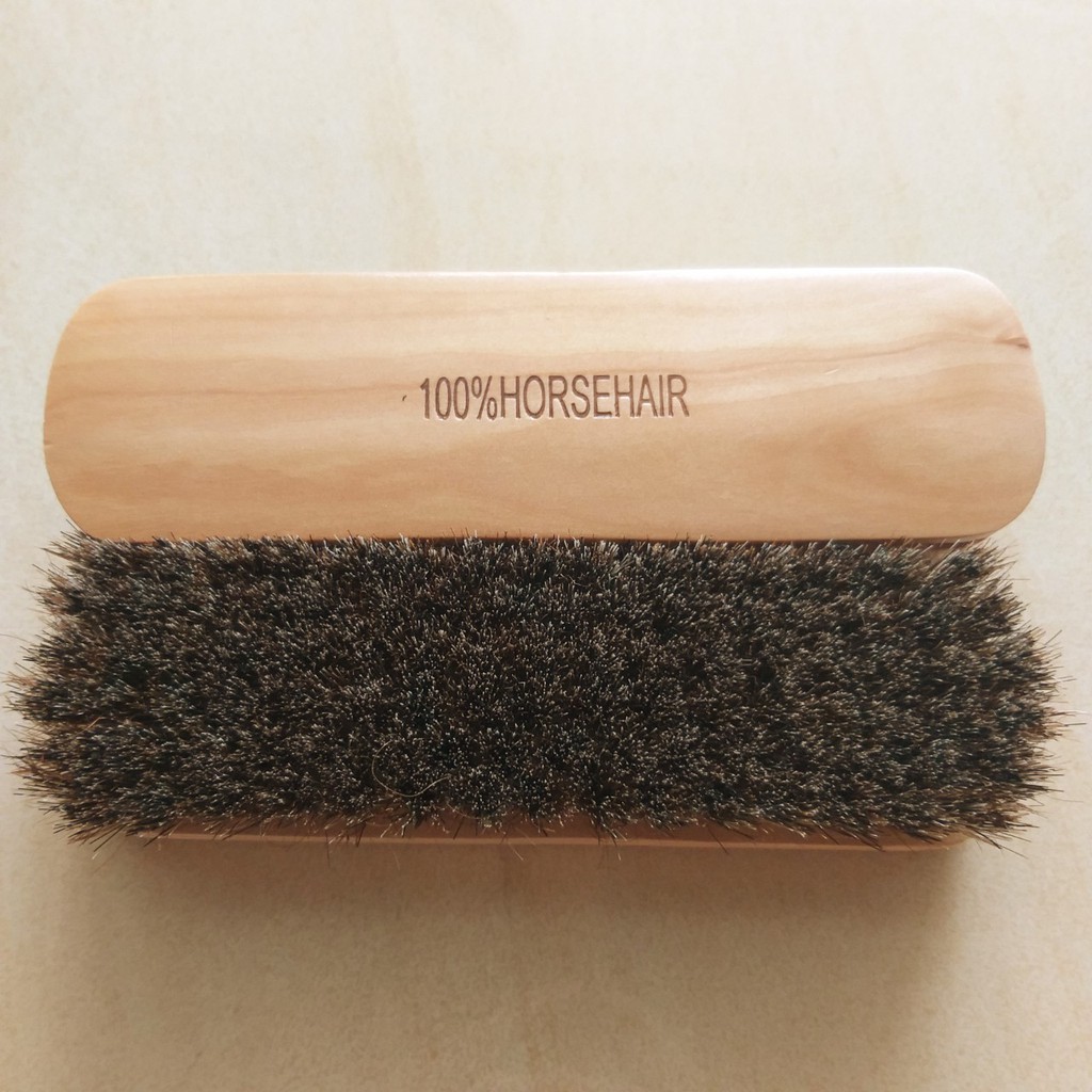 Bàn chải lông ngựa làm sạch ghế da, nội thất oto - Horse Hair Leather Brush