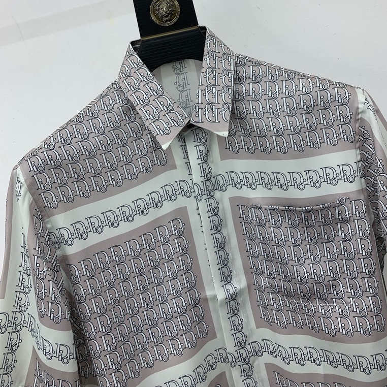 Áo sơ mi cộc tay Dior vân monogram 2022