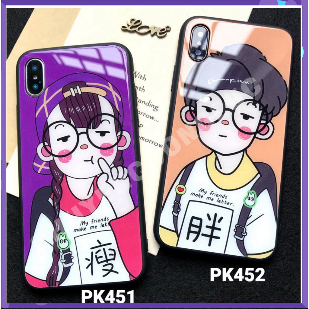 [HOT]  ỐP LƯNG KÍNH hình đôi nam nữ cute -IP 6/6S - 6 Plus/ 6S Plus - 7/ 8 - 7 Plus/ 8 Plus - X/ XS/ XS Max