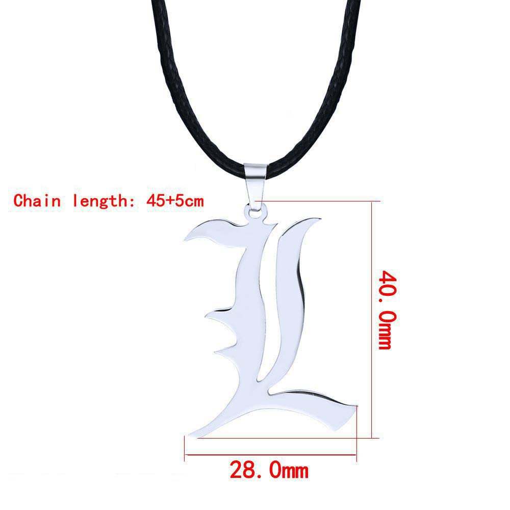 Vòng cổ mặt hình chữ L bằng thép không gỉ phong cách hip hop thiết kế thời trang cho nam và nữ