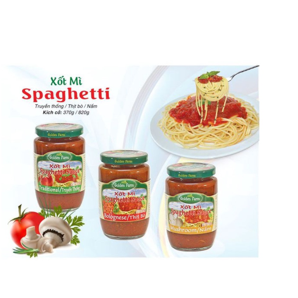 Xốt Spaghetti Nấm Golden Farm có thể sử dụng chế biến món chay hoặc món mặn, phù hợp với khẩu vị và sở thích DVAUTO MART