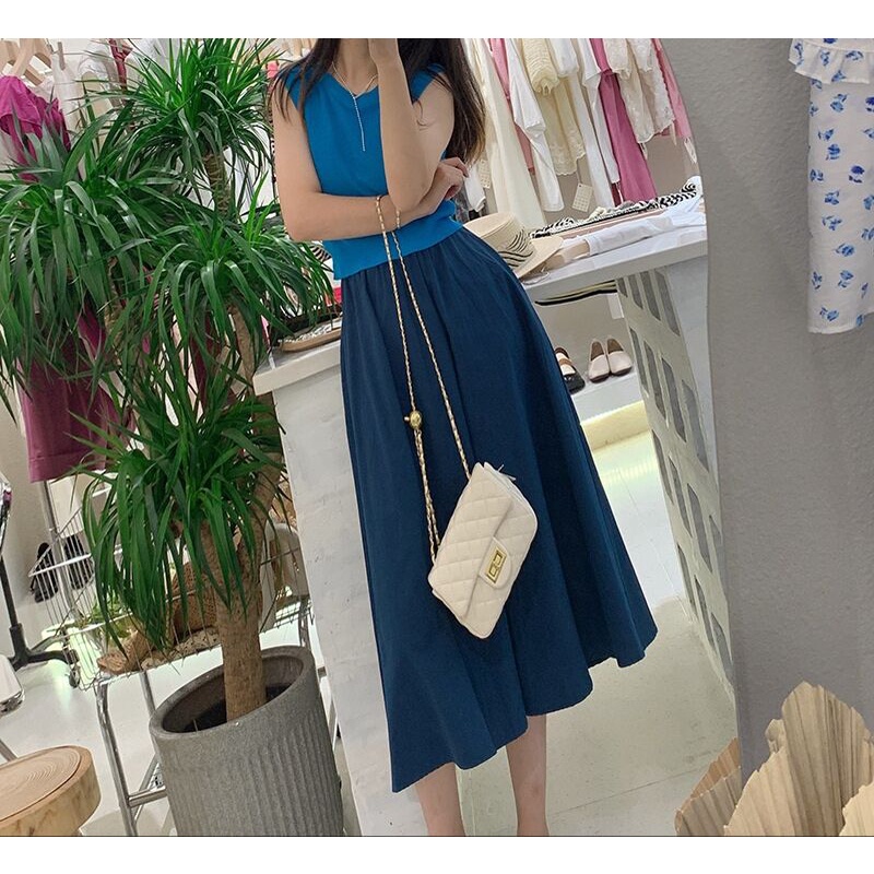 Áo sát nách XIAOZHAINV dệt kim vải lụa lạnh cổ tròn phong cách Hàn Quốc retro 4 màu lựa chọn dễ thương cho nữ