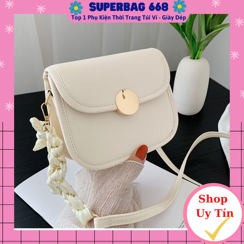 Túi xách nữ giá rẻ đeo chéo khóa tròn phối nơ Superbag668 261