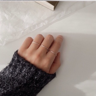 Nhẫn bạc TLEE nhẫn trơn basic cá tính đơn giản TLEE JEWELRY A0340