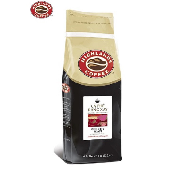 Cafe Highlands Coffee Hạt Full City Roast 1 kg/túi, date mới, có NOWSHIP