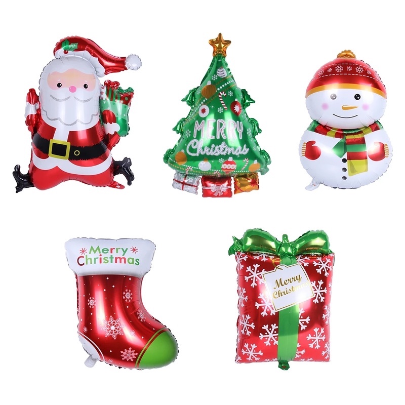 Bong bóng lá nhôm hình ông già Noel hoạt hình trang trí nhà cửa dịp giáng sinh chất lượng cao