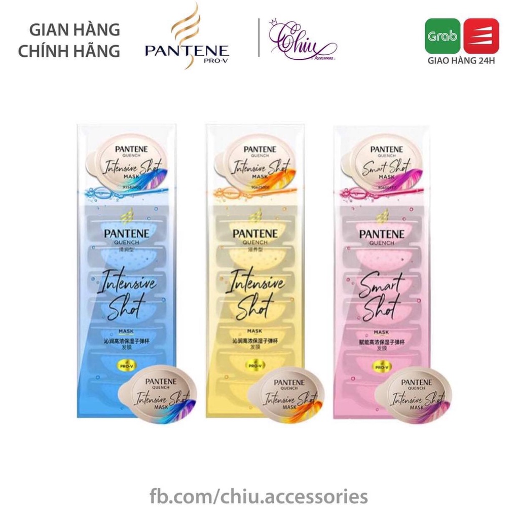 Mặt nạ ủ tóc phục hồi tóc hư tổn nặng Pantene Quench Intensive shot mask 12ml (3 loại)