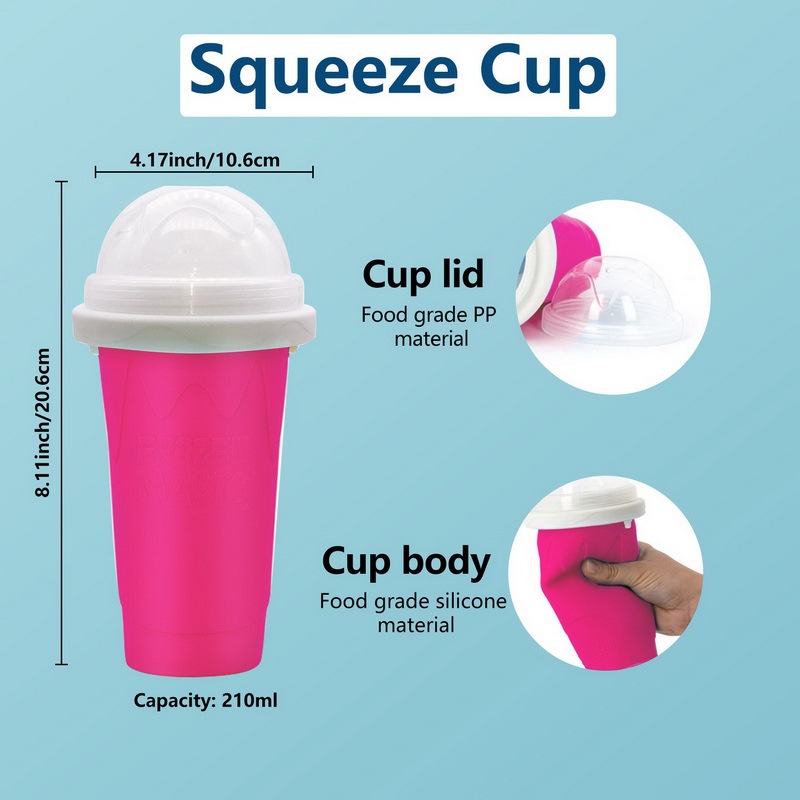 Slushy Maker Ice Cream Squeeze Peasy Slush Quick Cooling Cup Bình sữa lắc Sinh tố Tủ đông lạnh