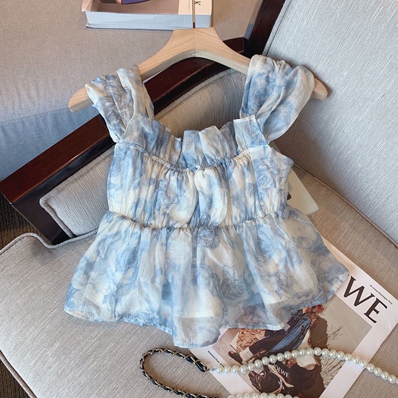 Áo Kiểu Chiffon Hở Vai Họa Tiết Hoa Phong Cách Mới Thời Trang Mùa Hè Dành Cho Nữ