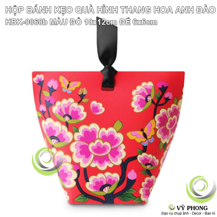 SET 2 HỘP ĐỰNG BÁNH KẸO QUÀ TẶNG HÌNH THANG TRANG TRÍ CÁC DỊP LỄ TẾT IN HỌA TIẾT HOA ANH ĐÀO MAY MẮN HBK-0060 | BigBuy360 - bigbuy360.vn