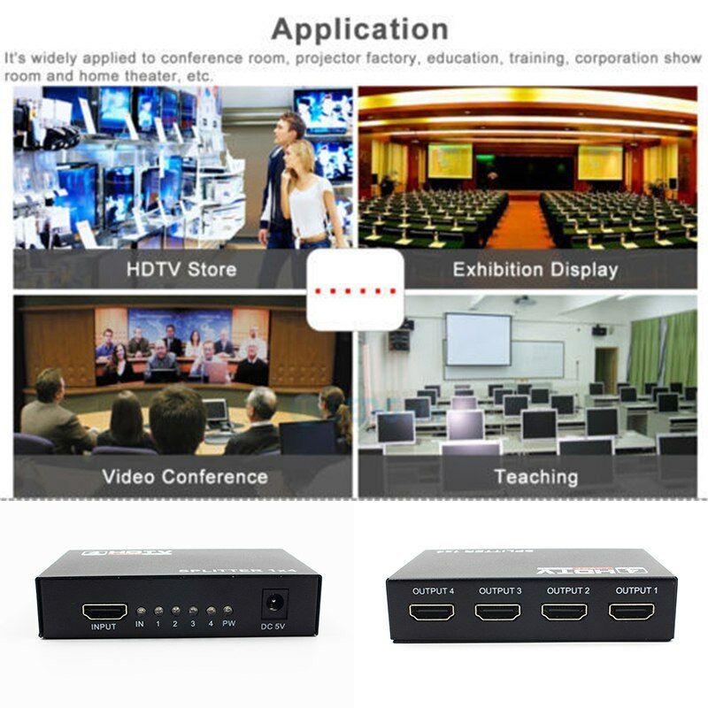 Bộ chia 4 cổng 1x4 Hd Hdmi V1.4 3d 1080p toàn diện chuyên dụng