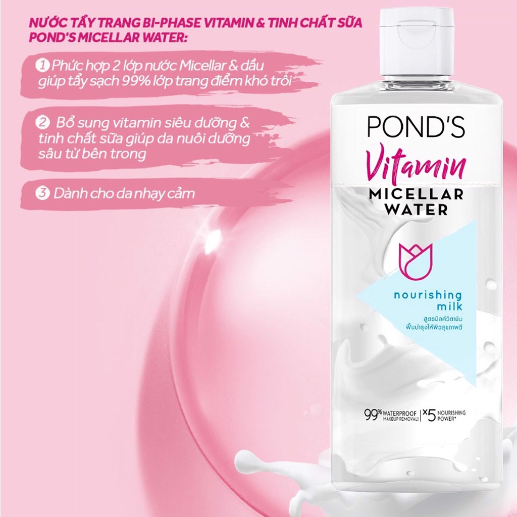 Nước Tẩy Trang Pond's Vitamin Và Tinh Chất Micellar Water Vitamin 400ml